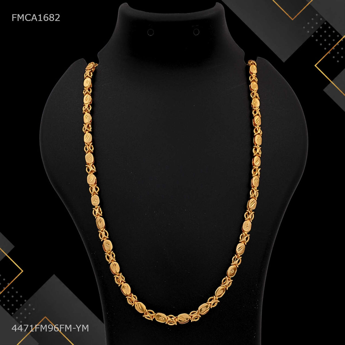 Shini Owel Shape with X Cut Chain for Man - FMCA1682