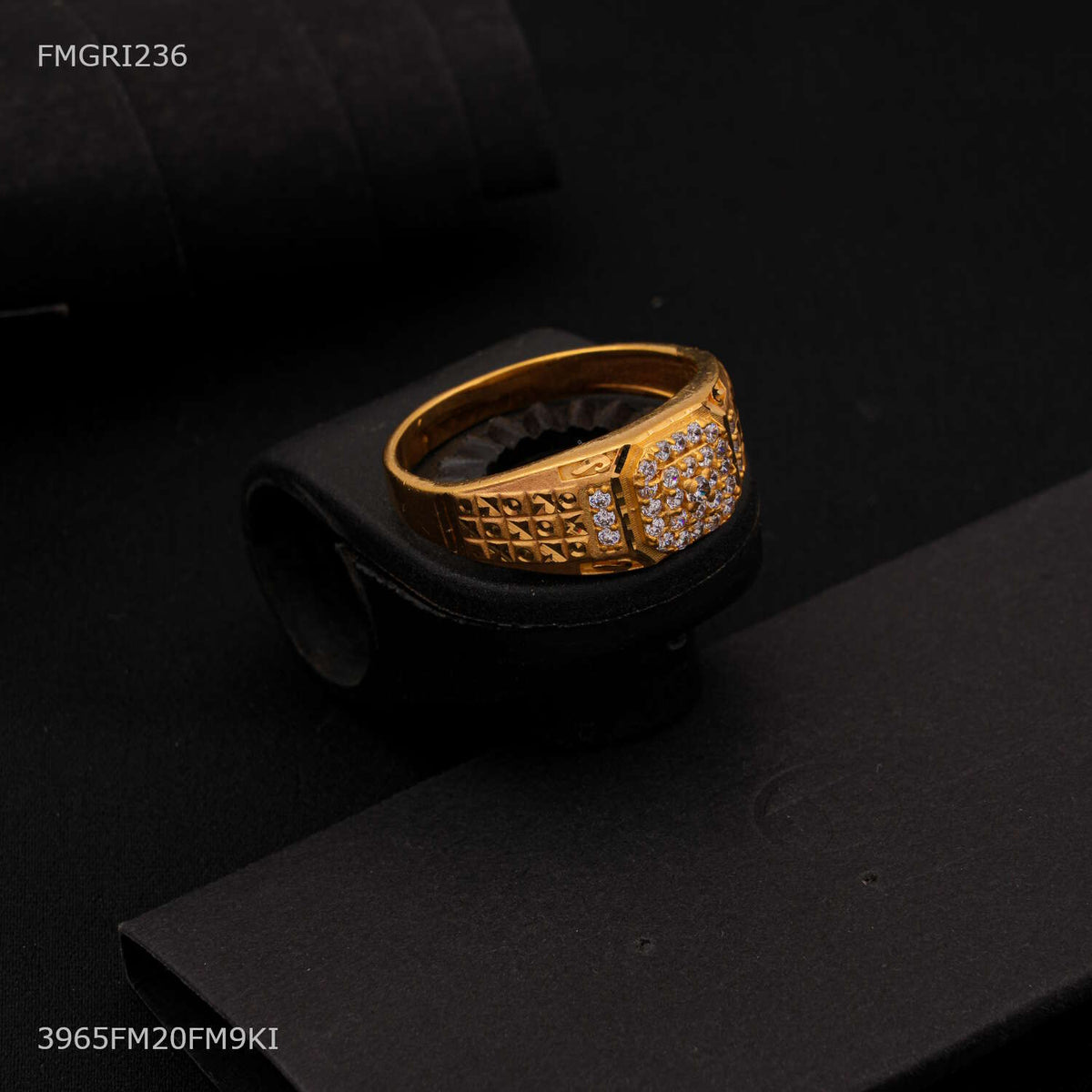 Shini Texture with Mini AD Box Ring design for men - FMGRI236