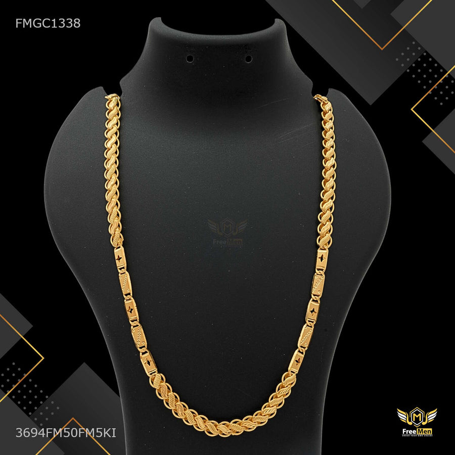 Star Nawabi with Leaf Lotus gold plated chain For Man - FMGC1338