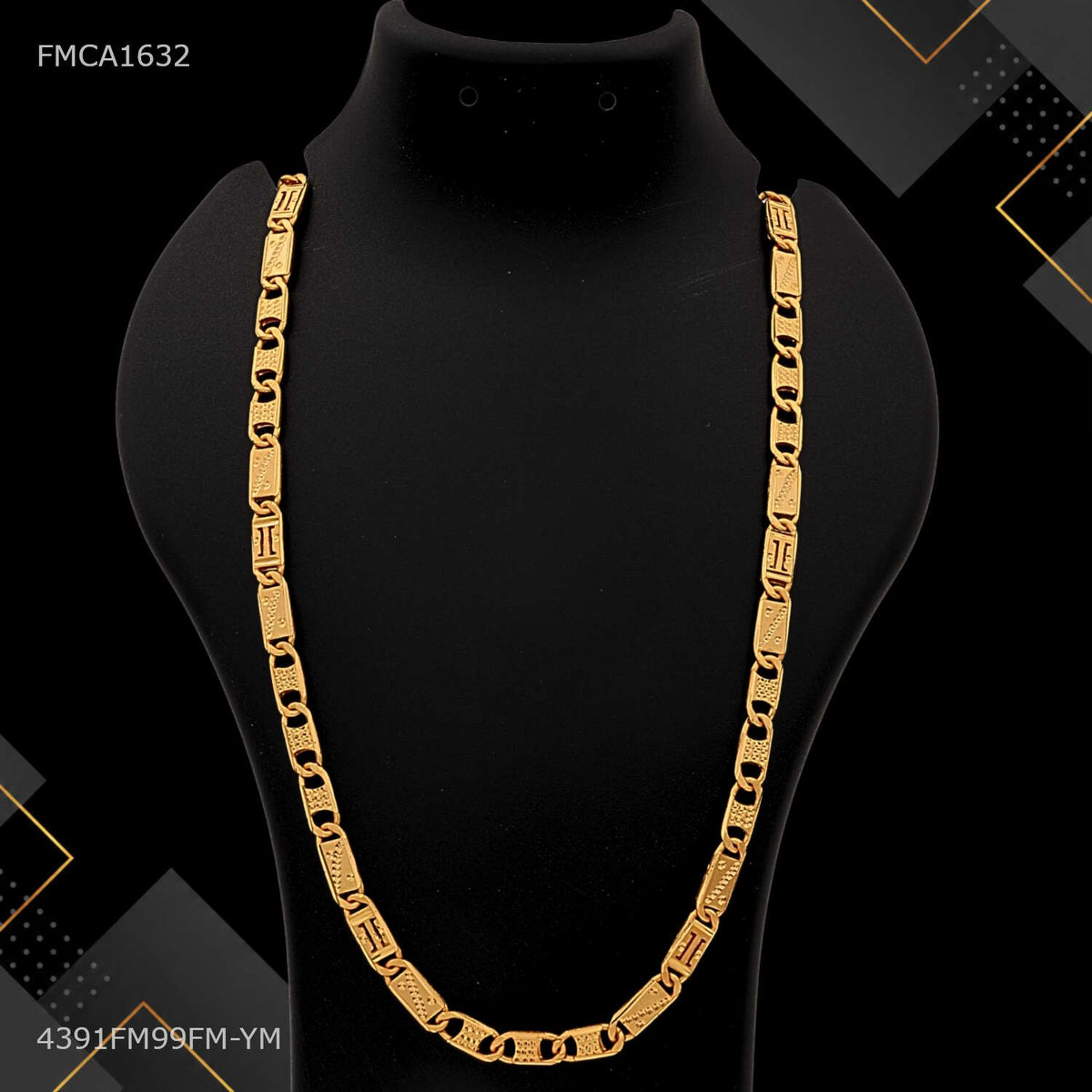 Three by Three Lock Nawabi Chain for Man - FMCA1632