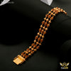 Freemen Rudraksha three line Gold plated bracelet- FM056