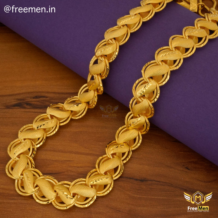 Freemen Lotus Heavy Stylish Design Gold Plated Chain - FMGC38 – Freemen®