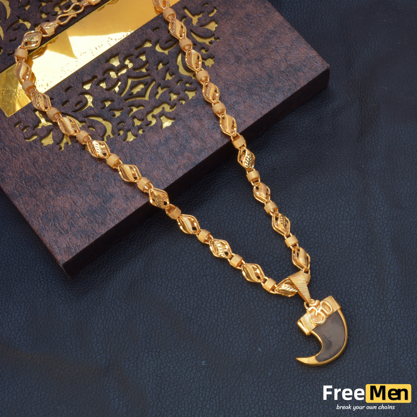 Dual Lion Nail with Diamond Antique Design Gold Plated Pendant for Men -  Style B528 - Soni Fashion at Rs 700.00, Rajkot | ID: 2850406150573
