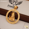 Freemen Shiva Embossed Golden Pendant- FM404