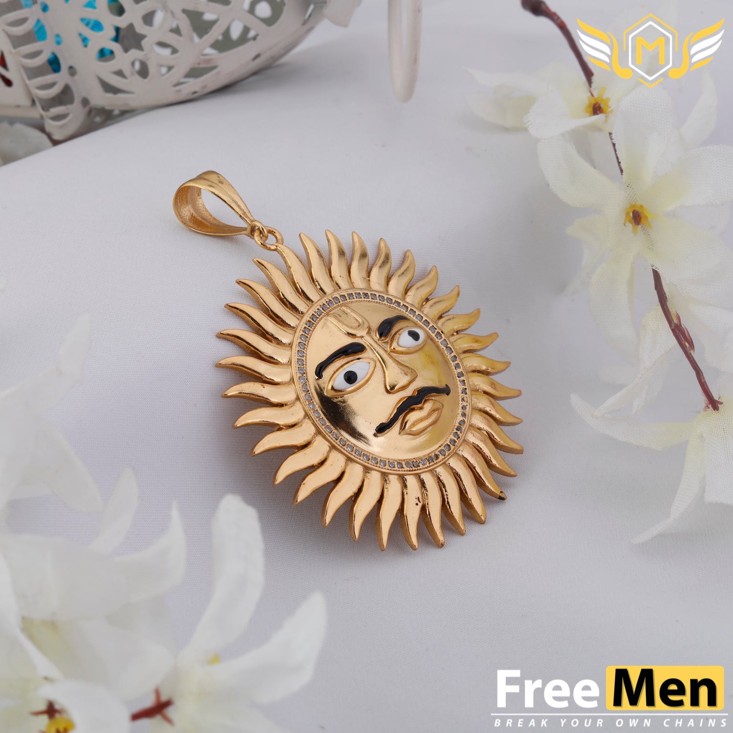Freemen sun Face Gold Plated Pendant for Men – Freemen®