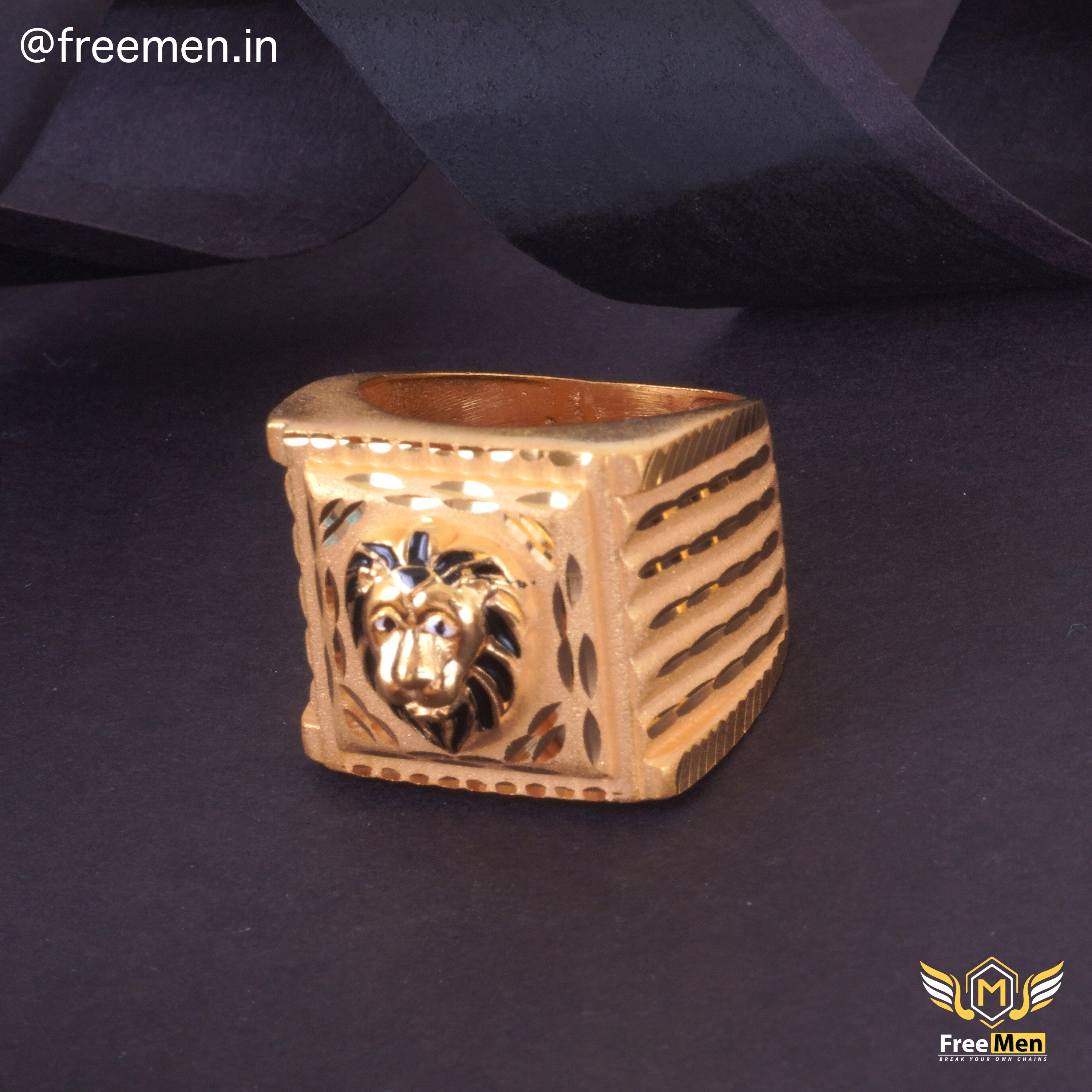 22k Ring Solid Gold Elegant Charm Mens Lion Head Design Ring Size R2045 mon  | Royal Dubai Jewellers