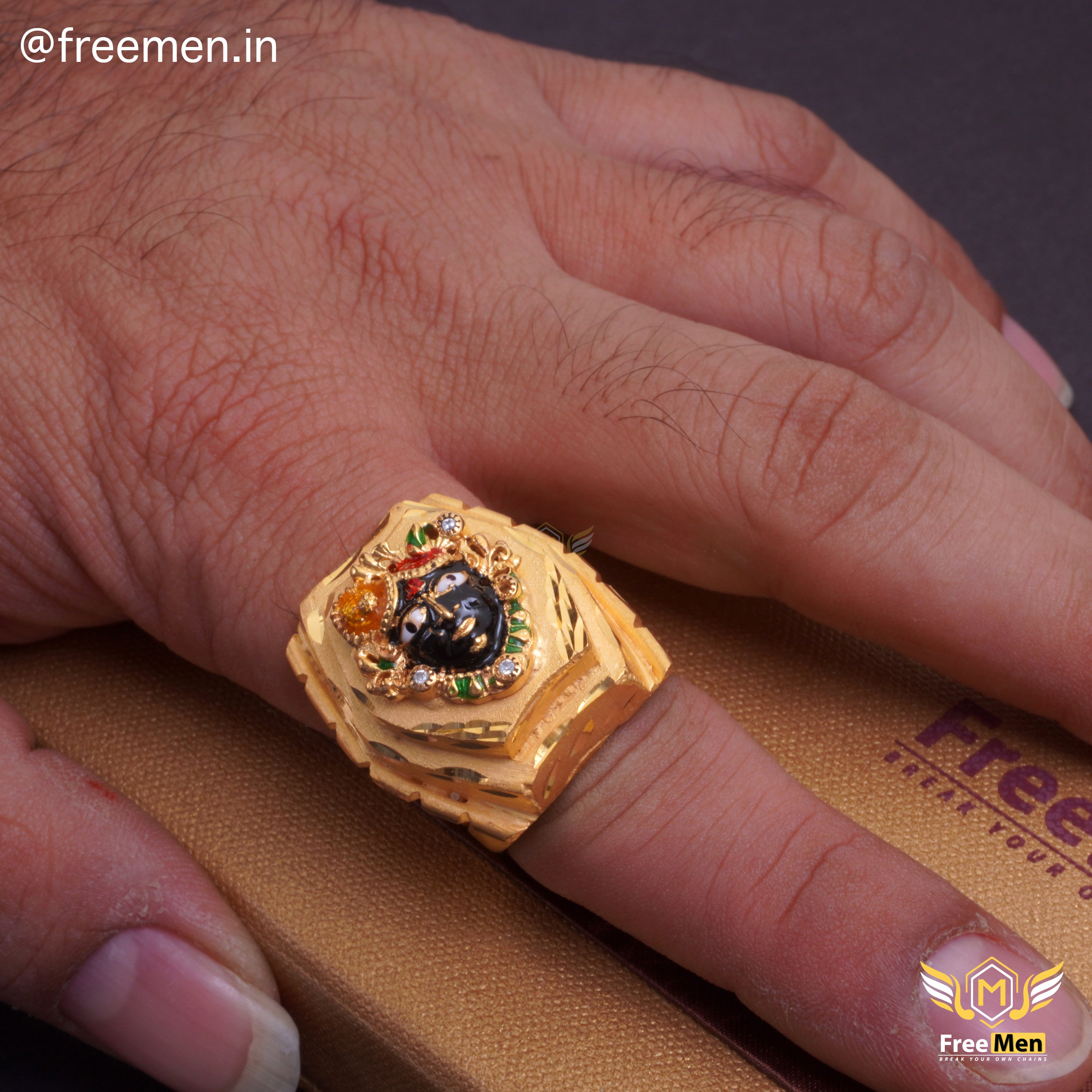 1 Gram Gold Plated Yellow Stone With Diamond Best Quality Ring For Men -  Style B457, सोने की अंगूठी - Soni Fashion, Rajkot | ID: 2852693605273