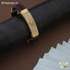 Triangle with Diamond Leather Braided Bracelet for Men - FM117