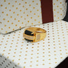 Freemen Square Black with AD Stone Golden Ring- FMRI02