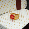 Freemen Star Design Red AD Nice Golden Ring- FMRI16