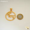 Freemen Satisfying Maa Bapu Laser Cut Gold Plated Pendant - FMG419