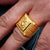 Freemen Emboss Ganesh Golden Square Ring  - FMRI07