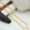 Freemen Stylish Pipe Delicate Gold and Rhodium Plated chain- FMGC04