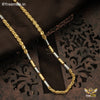 Freemen Stylish Pipe Delicate Gold and Rhodium Plated chain- FMGC04