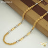 Freemen Stylish Pipe Delicate Gold and Rhodium Plated chain- FMGC04