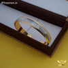 Freemen 2 Line Attention Golden & Silver Kada for Men - FM173