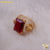 Freemen Lion Red Stone Golden Plated Ring for Men - FM260