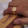 Freemen SQUARE AD Stone Gold Plated Ring for Men - FM 264