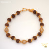 Freemen Brown Gold Plated Rudraksha Bracelet With Diamond - FMG323