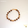 Freemen Brown Gold Plated Rudraksha Bracelet With Diamond - FMG323